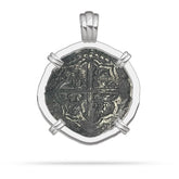 Round Atocha Coin Silver 4 Prong Bezel
